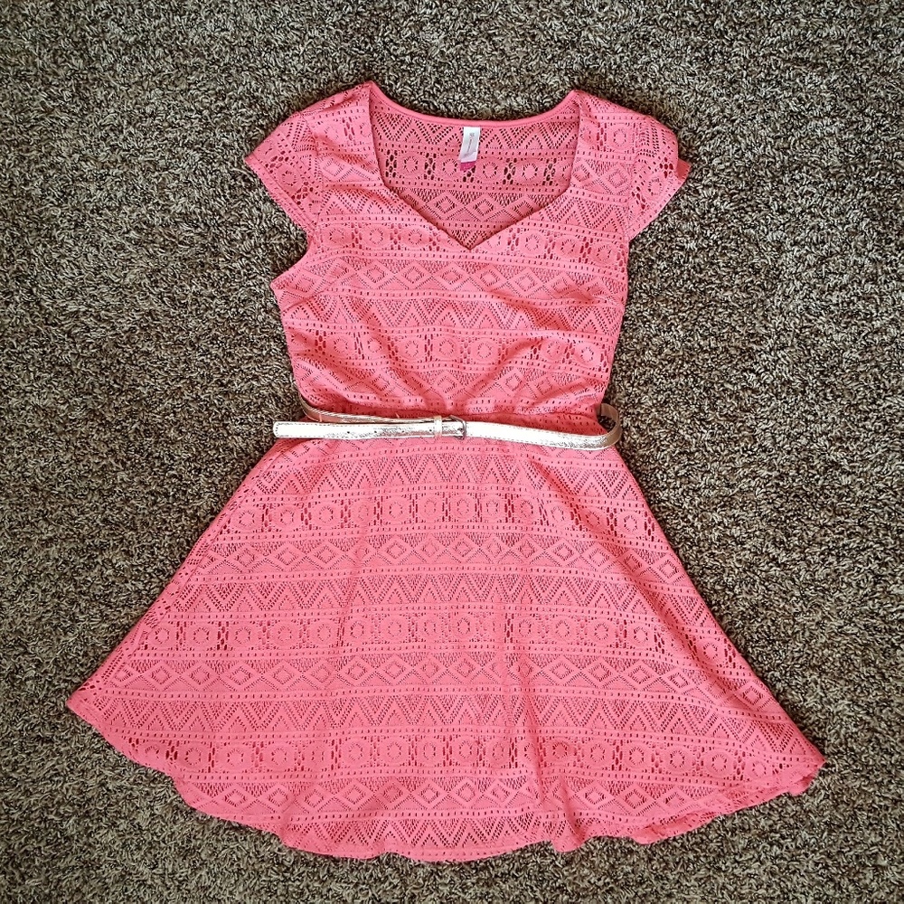 V-Neck Coral Dress